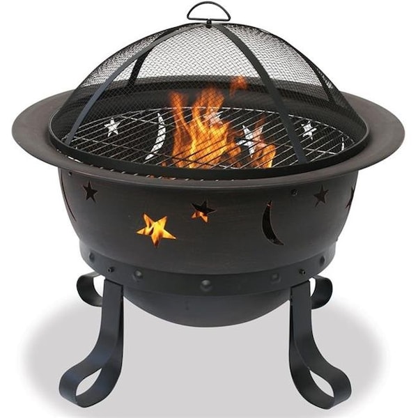 Uniflame Endless Summer WAD1081SP 30 Inch Bronze Fire Bowl With Moons And Starzs WAD1081SP - main